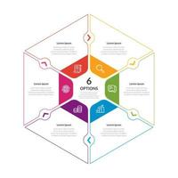 Hexagon chart infographic template vector