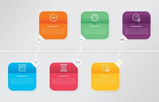 Business horizontal time-line process chart template vector