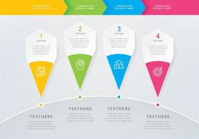 plantilla de diseño de línea de tiempo de infografía vectorial con etiqueta de papel 3d vector