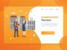 Construction landing page vector