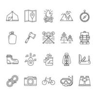 Set of Hiking and camping icons