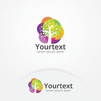 Colorful tree logo design vector