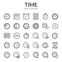 Set of time and clock icon design vector
