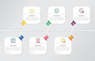 Business horizontal time-line process chart template vector