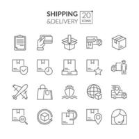 Shipping and delivery icon set vector