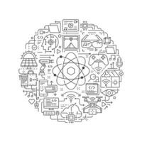 Round design element with technology icons 2 vector