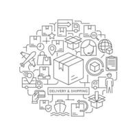 Shipping and delivery round icon vector