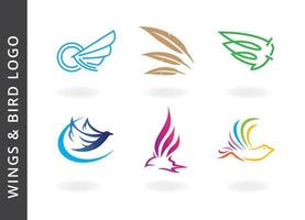 Wings and bird logo vector