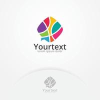 diseño de logotipo de charla colorida vector