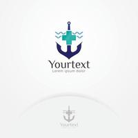 Health anchor logo design vector