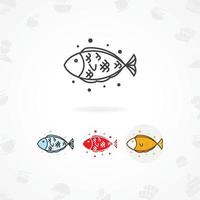 Fish food icon vector