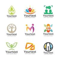 Collection of Social and people logo design vector