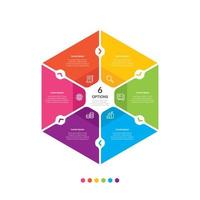 Hexagon chart infographic template vector