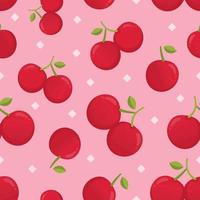 Cherry fruit seamless pattern design vector