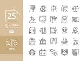 Set of Justice and law icon design vector