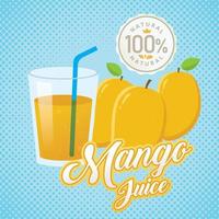 Mango juice vector. Vintage mango label design. Retro mango poster design. Vintage fresh mango juice vector illustration