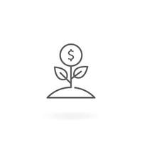 Money growth icon vector