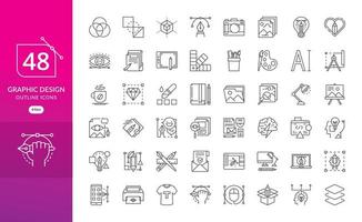 conjunto de iconos de diseño gráfico vector