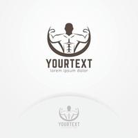 Muscle training logo design vector