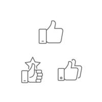 Simple set thumb up icons vector