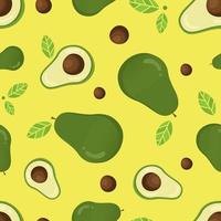 Avocado fruit vector seamless pattern