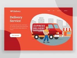 Delivery service landing page vector