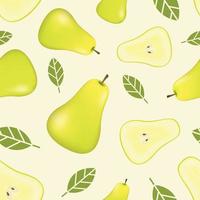 Pear fruit seamless pattern vector