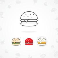 diseño de icono de hamburguesa vector