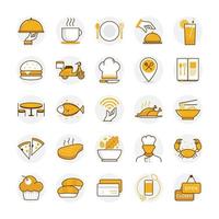 restaurante plano y diseño de iconos de comida vector