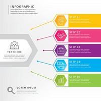 plantilla de diseño infográfico mínimo de línea delgada vector