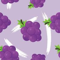 Patrón transparente de vector de fruta de uva