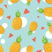 Tropical fruit pineapple seamless pattern vector