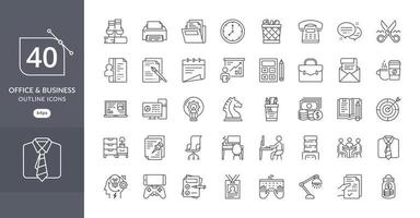 Office and business icon set vector