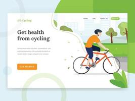 Landing page template of Cycling vector