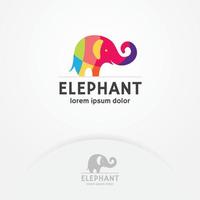 diseño de logotipo de elefante colorido vector