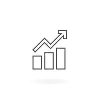 Growing graph icon vector