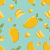 Mango fruit seamless pattern vector