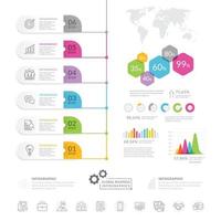 Business infographic design element template vector