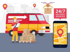 Logistic delivery service illustration vector