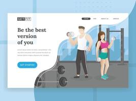 Landing page template of Fitness vector