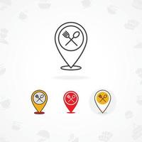 Food location icon vector