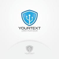 Data secure logo design vector