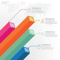 pasos de concepto de negocio o elementos infográficos de procesos vector