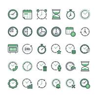 Set of time and clock icon design vector