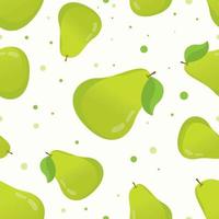 Pear fruit seamless pattern vector