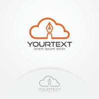 Cloud write logo vector