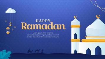 feliz Ramadán. plantilla de diseño islámico para celebrar el mes de ramadán vector