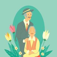 Grandparents in Romantic Photo Session vector