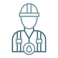 Oil Worker Line Two Color Icon vector