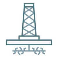 icono de dos colores de la línea de fracking vector